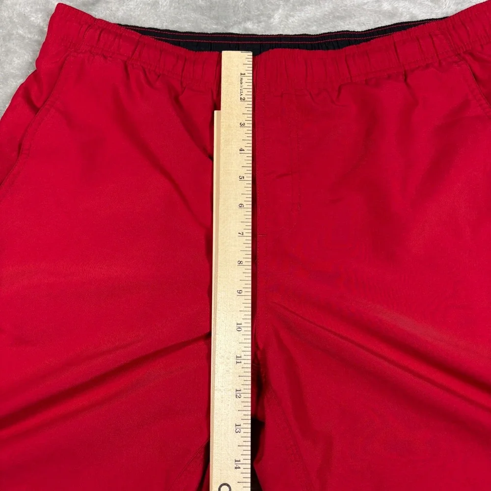 Vintage Nike Swim Shorts Men Small Red Black Silver Tag Board Trunks Embroidered